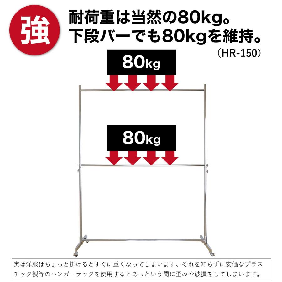ハンガーラック スリム 2段 頑丈 おしゃれ キャスター付き スチール
