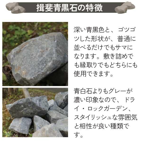 揖斐石 青黒 庭石 Sサイズ 50-150mm 13-20個 20kg/袋 シンボル