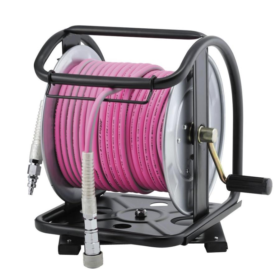 最安値に挑戦 マッハ エアーライズ 高圧30mエアーホースドラム ステンレス回転台付き ピンク グレー 信頼 Demo Roplastwindows Com