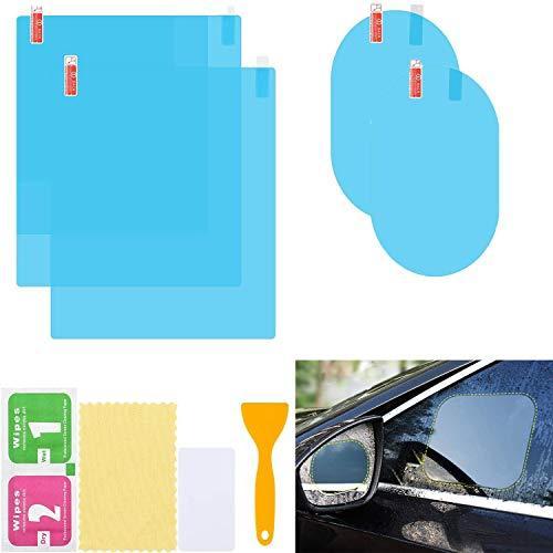 4枚入り カーバックミラー防水フィルム 車用 サイドミラー 撥水 曇り止め