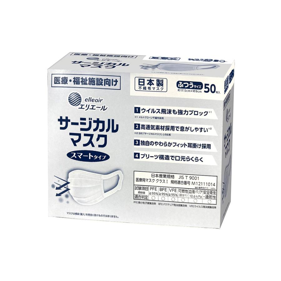 50枚×4箱セット】エリエール 大王製紙 マスク elleair サージカル
