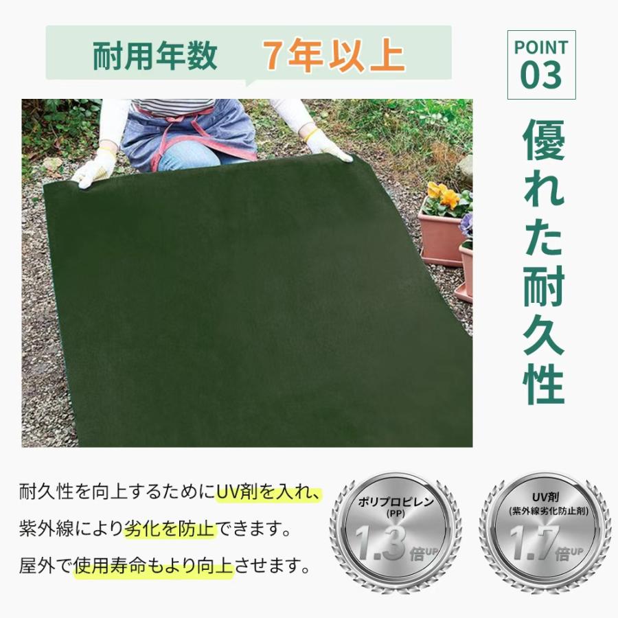 防草シート2枚セット Uピン付き 不織布 130G 高透水 半永久 除草