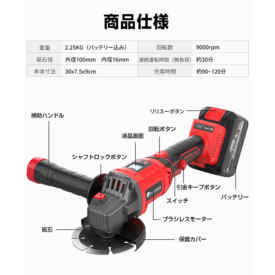 2024新発売】充電式 グラインダー ディスクグラインダー 2024新発売】充電式 グラインダー ディスクグラインダー