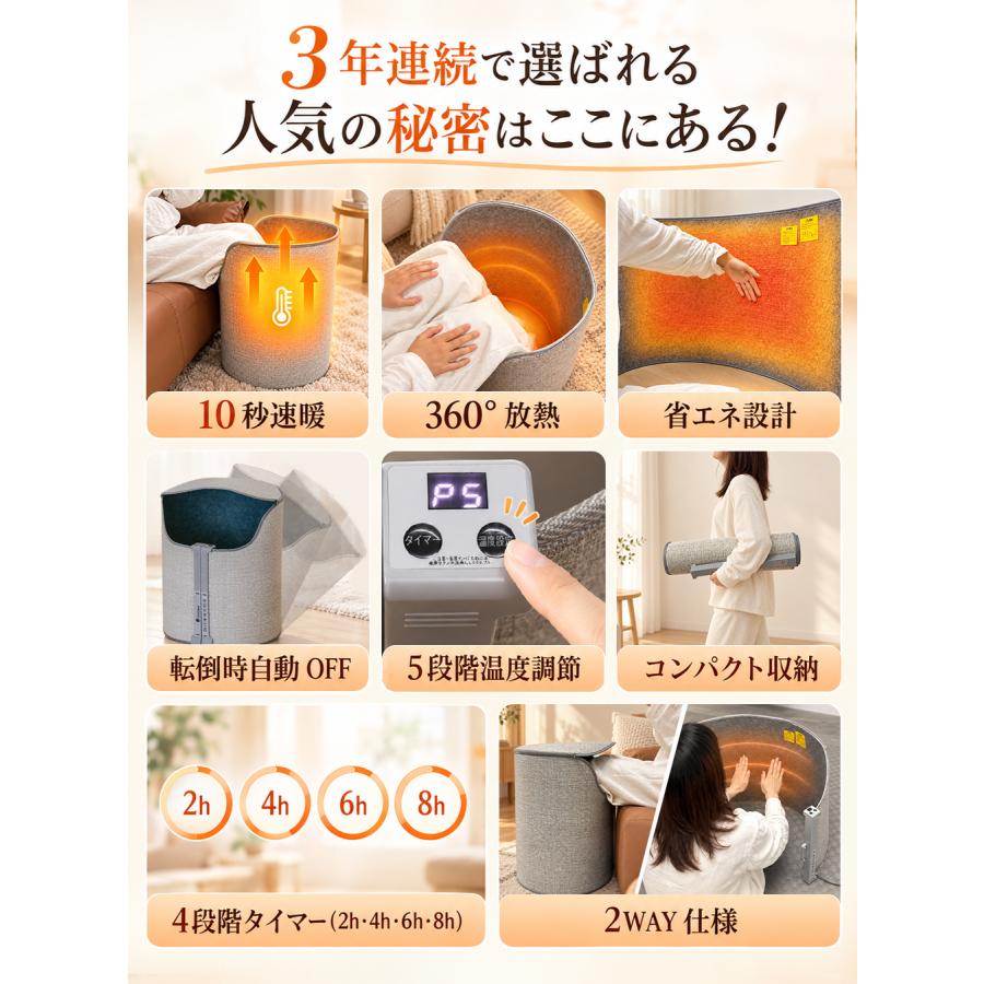 クーポンで5480円】パネルヒーター 足元 ラウンド型 デスクヒーター