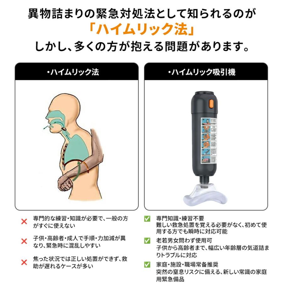 10％OFF/窒息緊急装置 窒息救助装置 窒息吸引機 子供と大人に適用 3つ