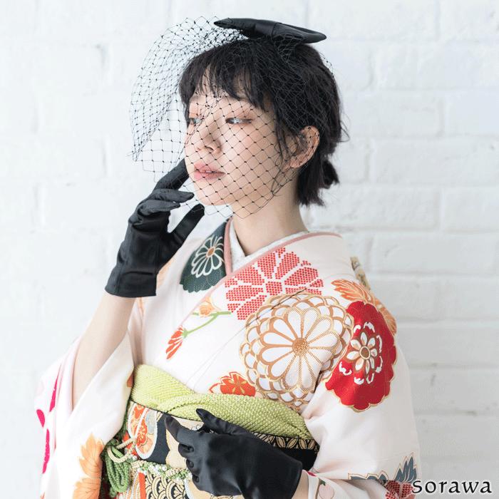 手袋 黒 サテン手袋 ブラック サテングローブ ショート ショート
