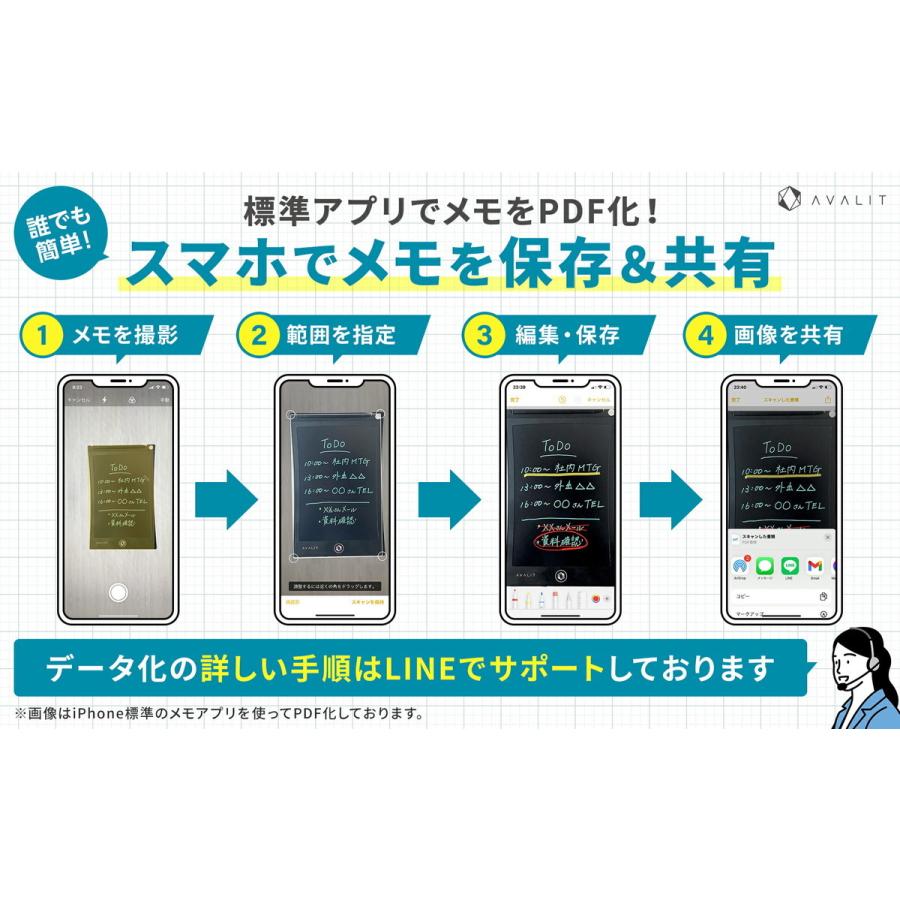 電子メモ 電子パッド 8.5インチ 厚さ5mm ロック機能付 保存可能 日本製電池使用 メモ帳 メモパッド 文房具 電子手帳 文房具 AVALIT｜soraya-store｜05