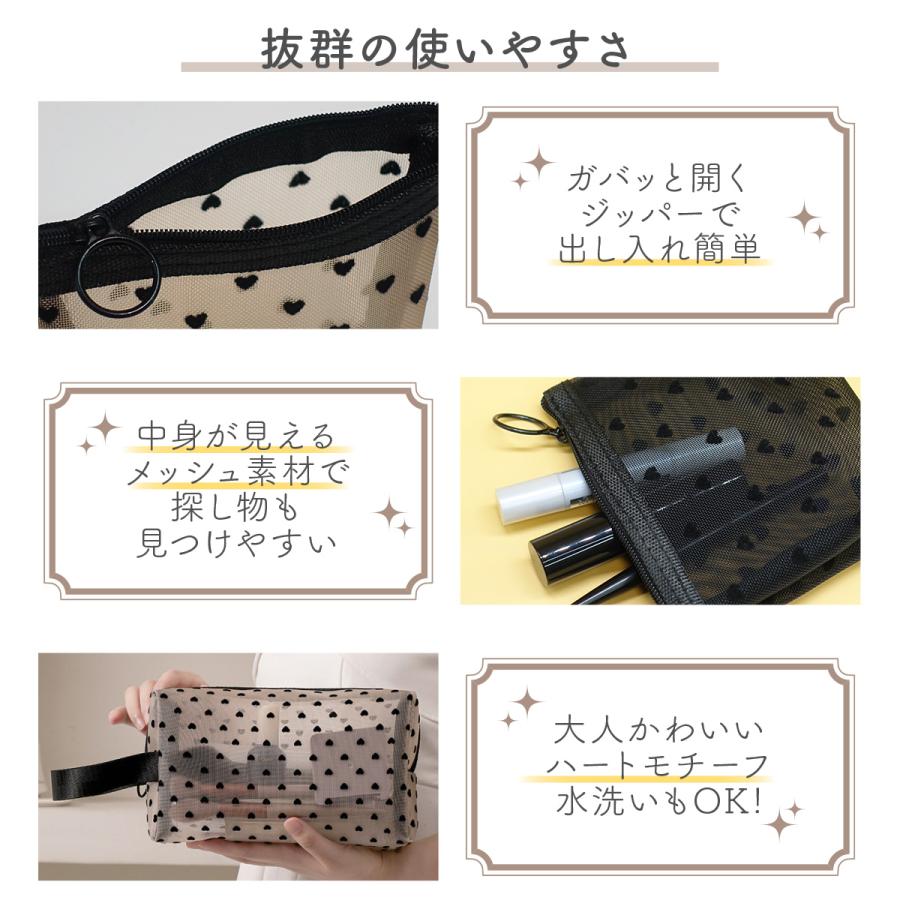メイクブラシ付き 化粧ポーチ コスメポーチ 3点 セット ポーチ 洗面 