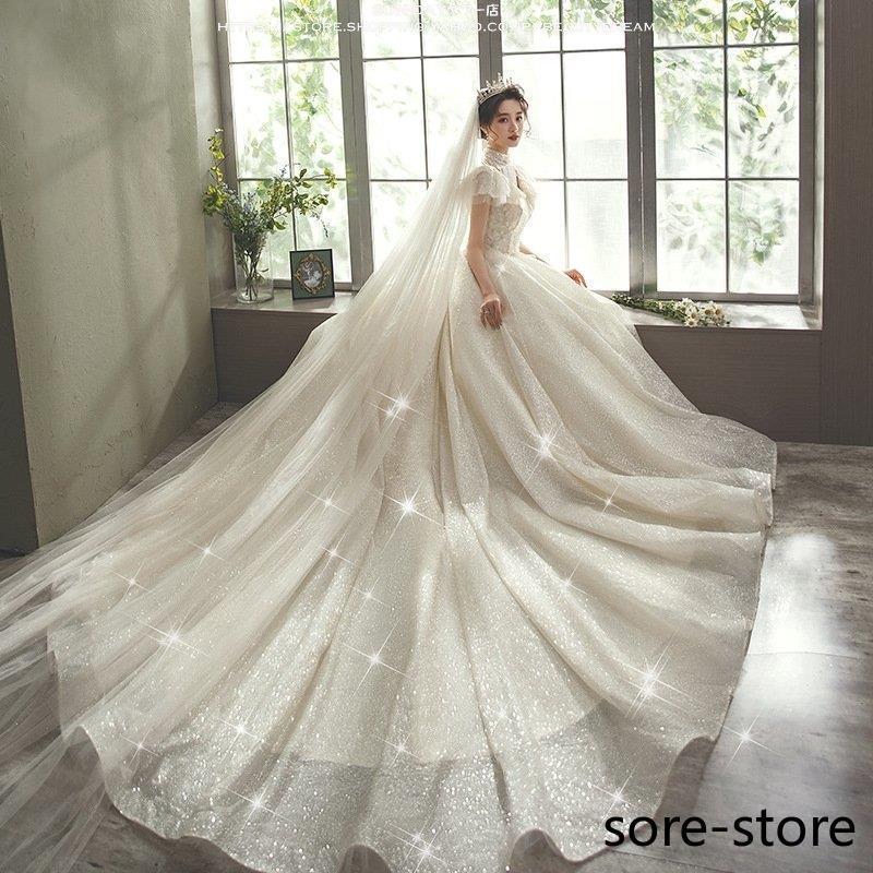 最安 秋新入荷 ウェディングドレス 挙式hs6551 二次会 ワンピース結婚式 花嫁ロングドレス パーティードレス エレガント ウエディング フォーマルドレス ドレス エンパイアライン サイズ M Morrismonument Com