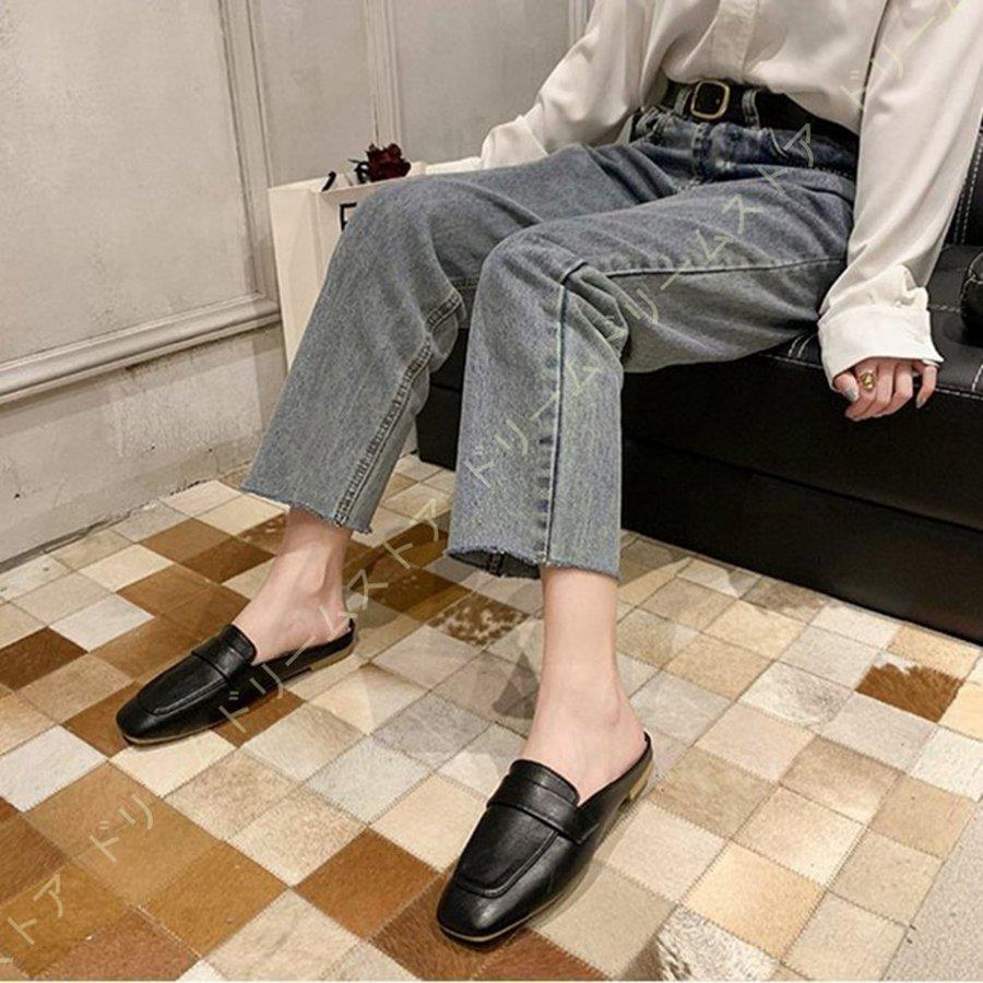 シューズ 靴 おしゃれ お洒落 きれいめ ぺたんこ カジュアル ギャザー サンダル シンプル スクエアトゥ スリッポン ニュアンスカラー フェイクレザー フォーマル ミュール レディースシューズ ローヒール 大人可愛い 履きやすい 柔らかい 歩きやすい 痛くない 軽い 超安い