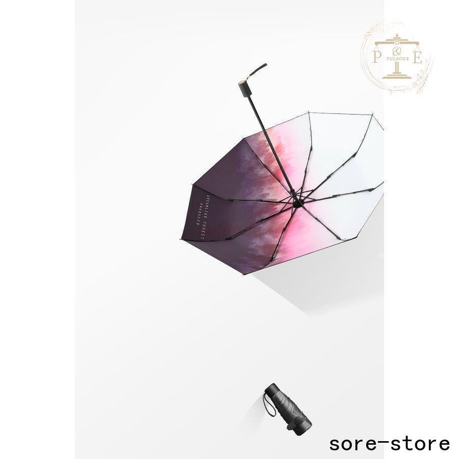 傘 レディース 可愛い 晴雨兼用 耐風 折りたたみ傘 折り畳み傘 ジャンプ おしゃれ 軽量 木 風景 写真風 神秘的 上品 きれいめ エレガント ブラック 人気新品