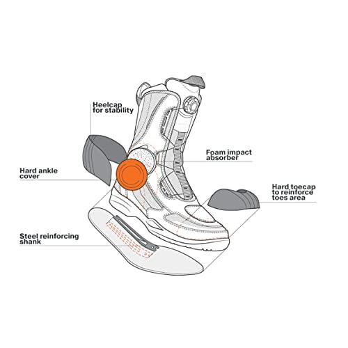 売り販促品 SHIMA STRATO男性用モーターサイクルブーツ-通気性、強化軽量ATOP速閉式ロングバイカーライディングブーツ、足首保護、滑り止め、反射板(ブラック、8、5)