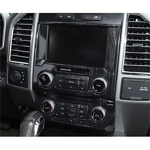 新作☆ beler 2 Pcs ABS Black Wood Grain Emergency Light Switch Cover Central Control Navigation GPS Panel Trim Cover Cap Decor Fit for Ford F-150 F 150