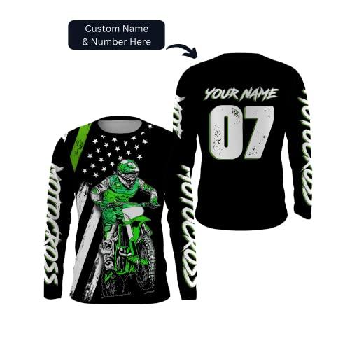 (税込) パーソナライズされたモトクロスジャージーアメリカンキッド&Adult UPF 30+Dirt Bike Racing Off-Road Riders Motorcycle Shirt|NMS 639