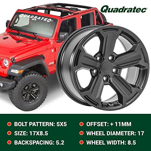 Quadratec 17"Recon Wheel、サテンブラック5 x 5ボルトパターン、5.2"Backspace17 x 8.5