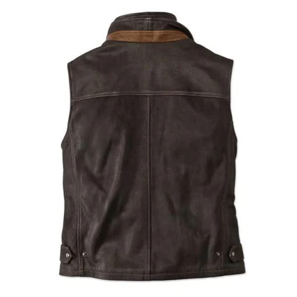 売って買う Handance Men´s Leather Vest， Stylish Vintage Motorcycle Biker Vest Club Riding Cruiser Touring Jacket (ブラウン、5 XL)