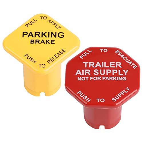 YiaChuii 298818 N Yellow Semi Truck Parking Brake Knobsおよび298817 N Red
