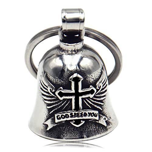 CigaMaTe Motorcycle Bell Guardian Angel Bell with Good Luck Biker