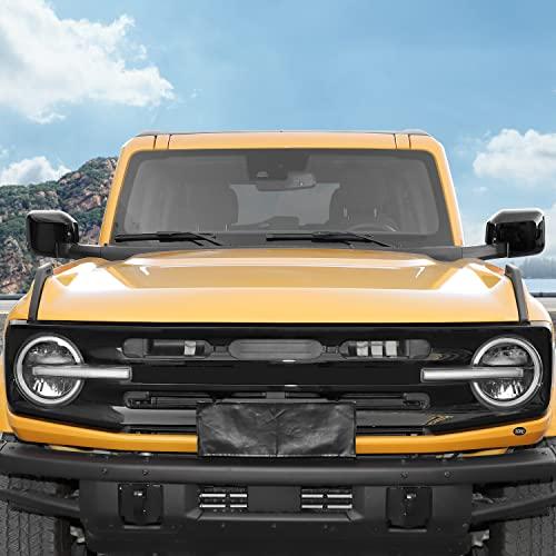 純正品特価 HTHE for Ford Broncoサイドミラーカバー後面ミラーカバーFord Bronco 2021 2022+2/4ドア対応(ABS、2本/セット、光沢ブラック)