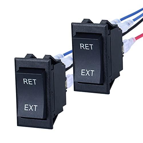 DMWD逆転極性ロッカースイッチ、瞬間RVジャックロッカースイッチ30 A 12 V DC 4ピンDPDT自動リセットトグルスイッチ、5輪