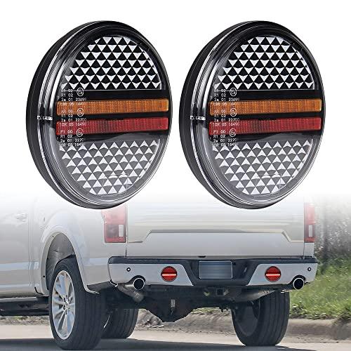 公式ウェブストア Astra Depot 8個5 5/8Round Red 36-LED Trailer Tail Lights with Surface Mount Gromet Plugs IP 67 Stop Brake Turn Tail Lights Running Lamp with ref