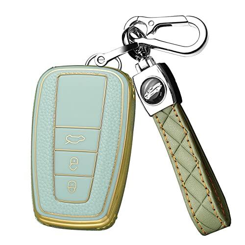 ontto Keyless Entryリモートキーフォブカバー革柄TPUキーホルダーToyota Highlander RAV 4 Camry