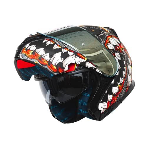 [即日発送] HAX AmatistaモジュラーフリップアップデュアルバイザーモーターサイクルヘルメットDOT ECE認定 (ミュータントグレーXXL) 【AAA8346670143】(30219円)