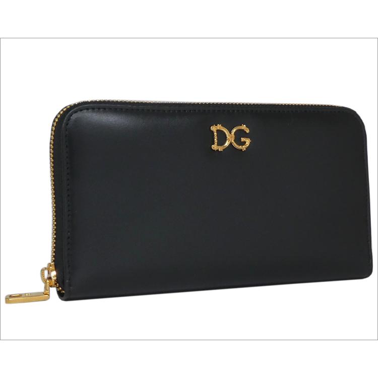 ドルチェ＆ガッバーナ ドルガバ 長財布 ジップアラウンドウォレット カーフスキン dgバロッコ ブラック DOLCE&GABBANA