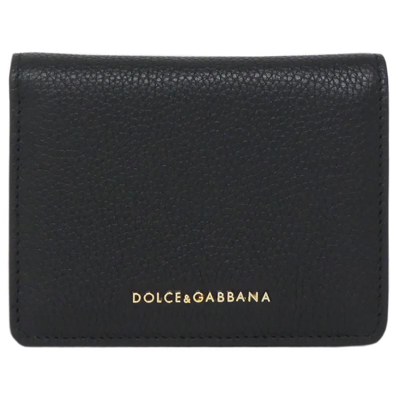 ドルチェ＆ガッバーナ 二つ折 財布 スモール コンチネンタル カーフレザー ブラック DOLCE&GABBANA BI1211 AA899