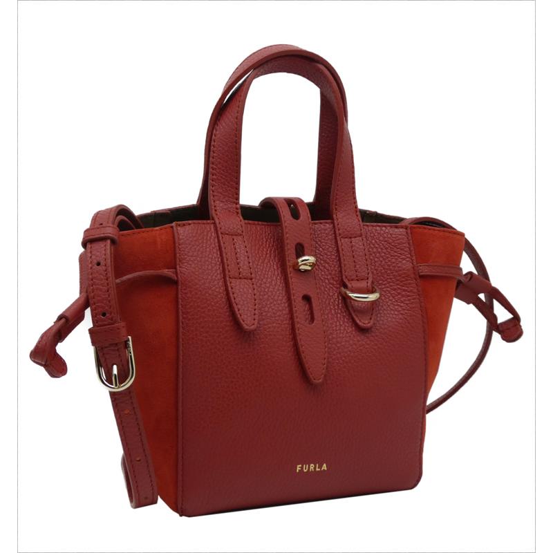 FURLA フルラ NET トート ミニ CHILI OIL レッドオレンジ FURLA フルラ NET トート ミニ CHILI OIL レッドオレンジ