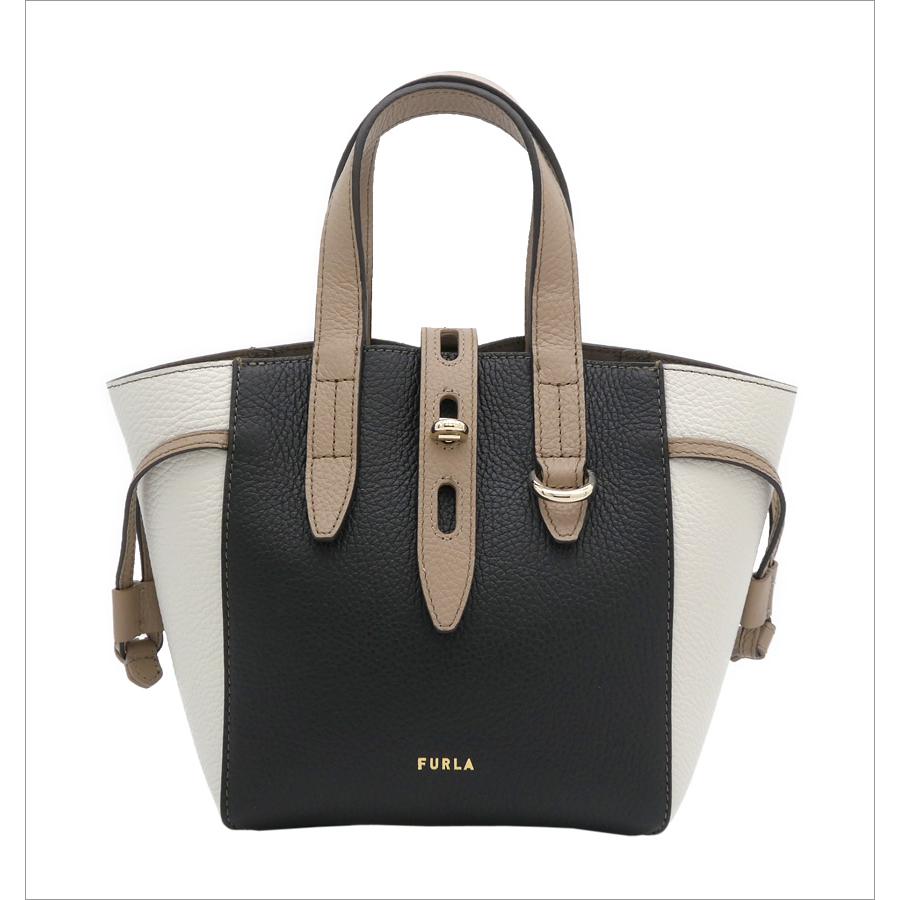 FURLA フルラ NET トート ミニ NERO+MARSHMALLOW+GREIGE FURLA フルラ NET トート ミニ NERO+MARSHMALLOW+GREIGE