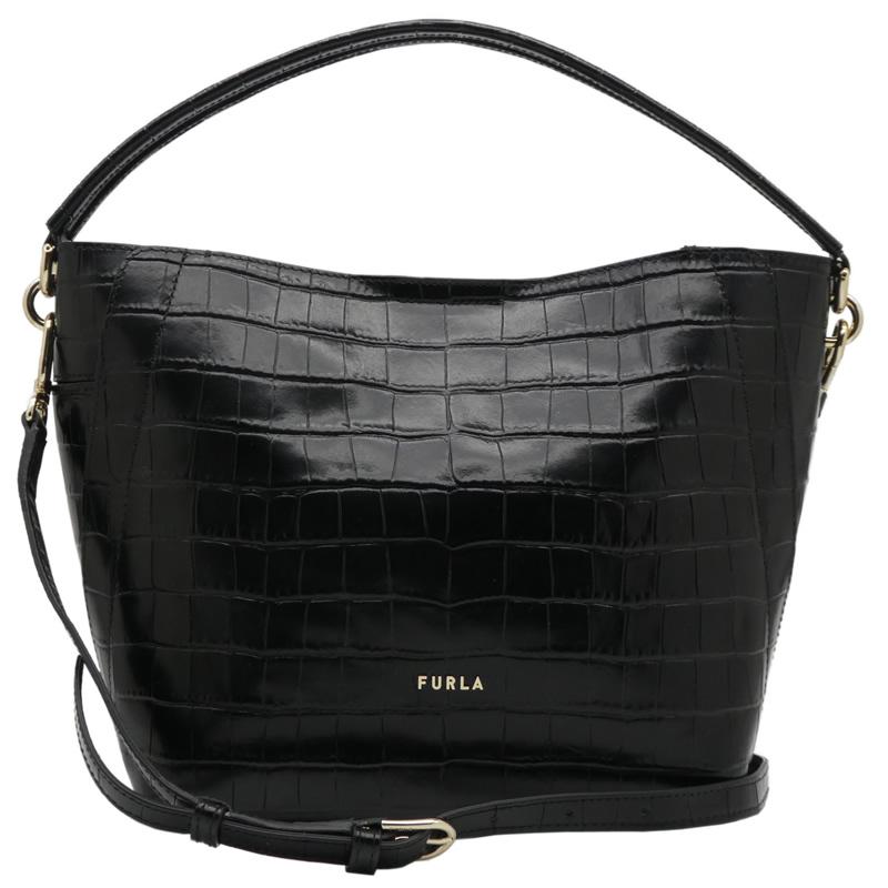 FURLA（フルラ） FURLA GRACE ホーボーバッグ S クロコダイル型押し