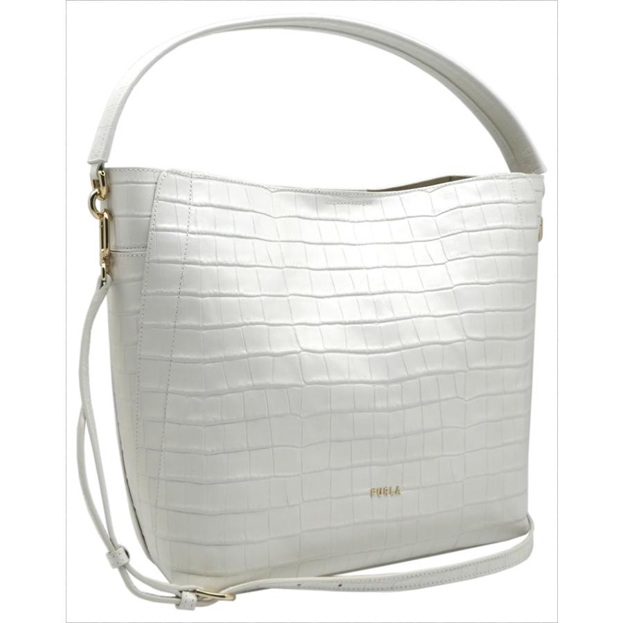 FURLA（フルラ） FURLA GRACE ホーボーバッグ M クロコ型押しカーフ