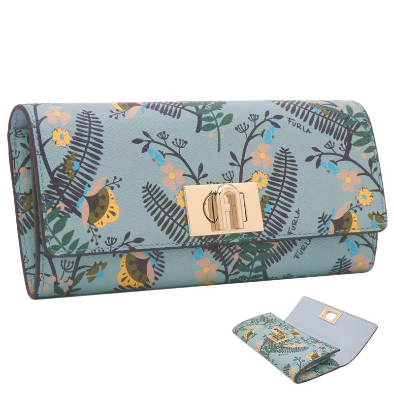 FURLA フルラ 1927 長財布 Xl TONI ARTEMISIA ライトグリーンブルー系 