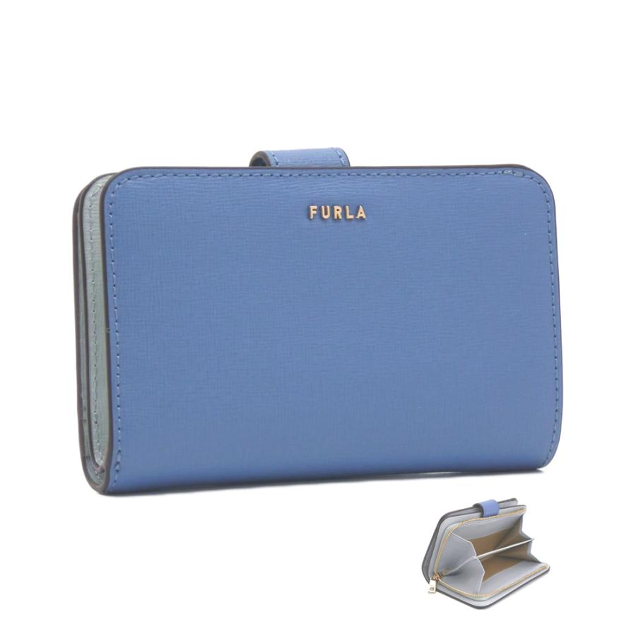 フルラ FURLA BABYLON コンパクト財布 M ONDA+ARTEMISIA int. ブルー系 