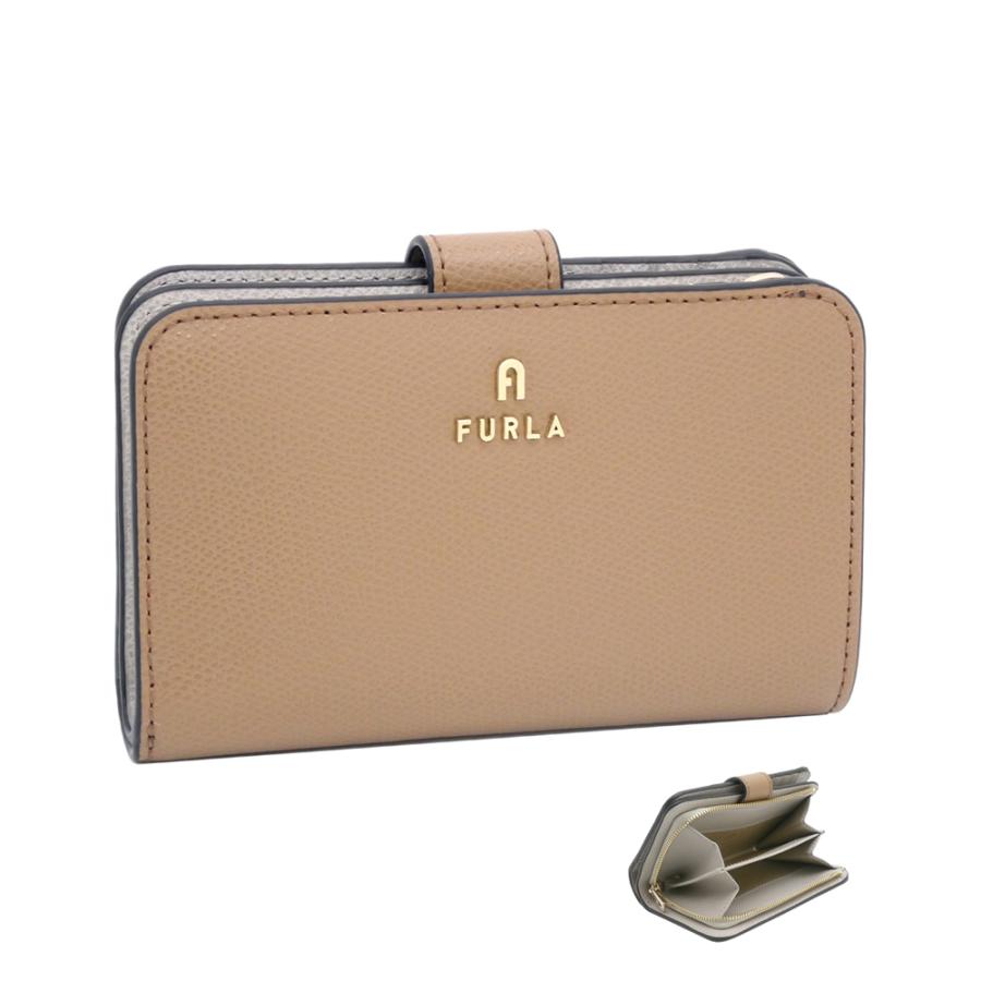フルラ Furla Camelia コンパクト財布 M DESERTO+VANIGLIA int. ライトブラウン系 WP00314_ARE000_1007_3406S カメリア 二つ折り コンパクトウォレット
