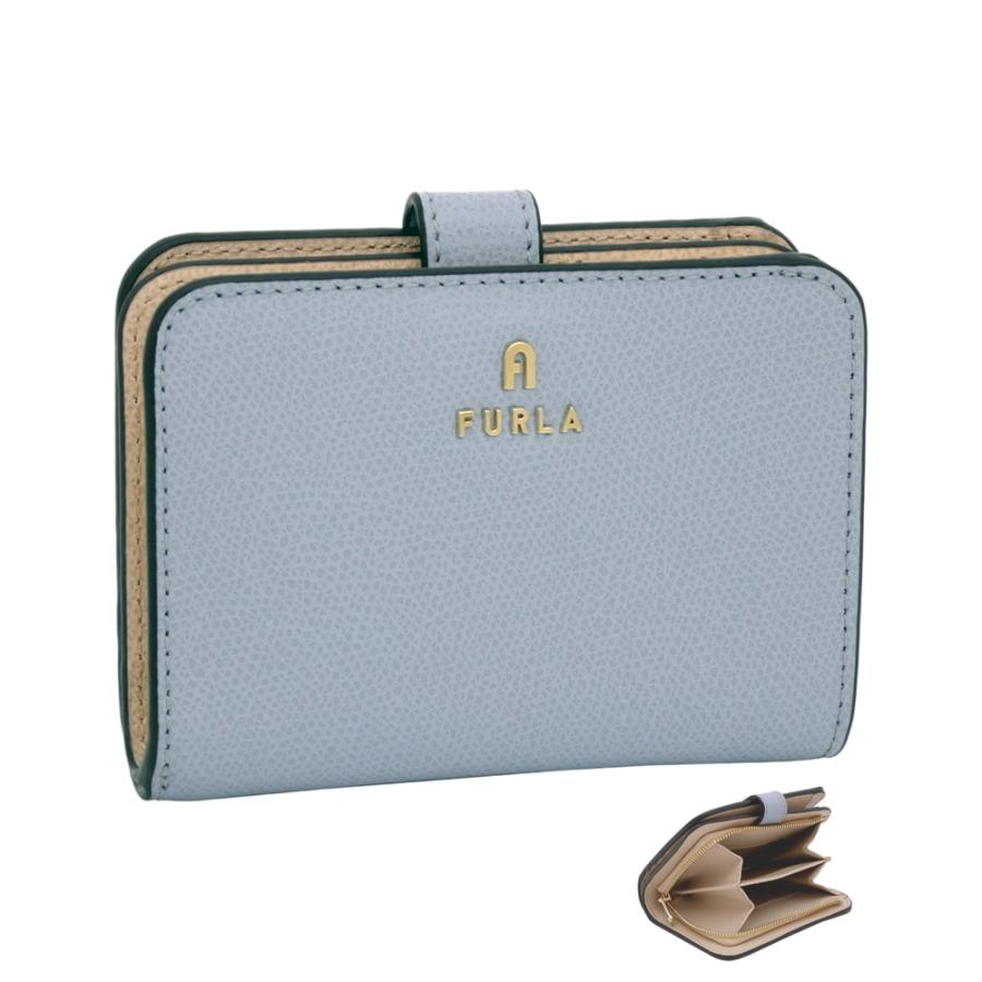 【新品】フルラ 二つ折り 財布 カメリア S ライトブルー ピンクベージュ FURLA フルラ Furla Camelia コンパクト財布 S NUVOLA+BALLERINA