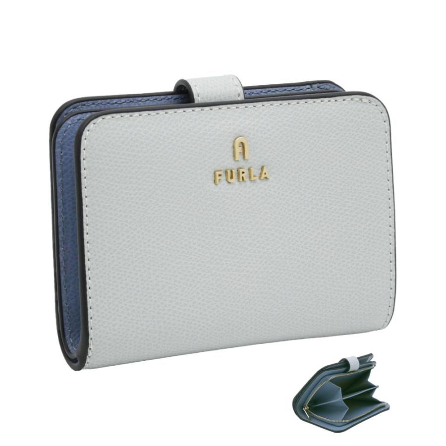 【2025年秋冬 新作】 フルラ Furla Camelia コンパクト財布 S COLOR CRISTALLO d+CELESTIAL int. ライトブルーグレー WP00315_ARE000_1007_4351S カメリア 二つ折り コンパクトウォレット レディース 【新品 新作 未使用 正規品】 FURLA（フルラ） Furla Camelia コンパクト財布 S COLOR CRISTALLO d+