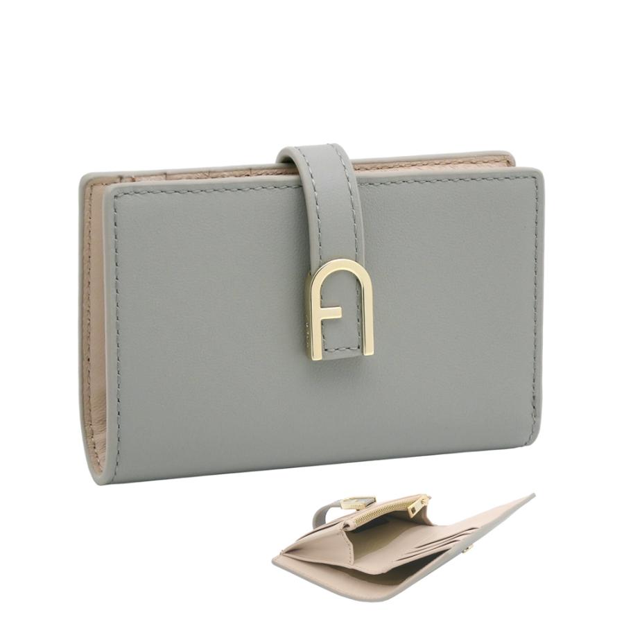 FURLA（フルラ） Furla Flow コンパクト財布 M CENERE グレー
