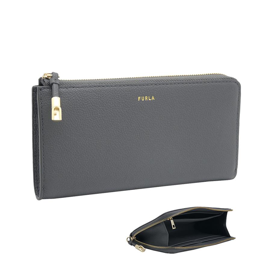 FURLA フルラ Furla Goccia ジップアラウンド L SOIL ダークグレー 