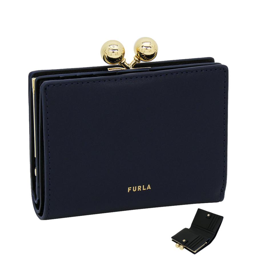 【2025年秋冬 新作】 フルラ Furla Dots コンパクト財布 S BLU REALE ブルー WP00541_BX3104_1007_4533S ドッツ ドッツ 二つ折り がま口財布 コンパクトウォレット レディース 【新品 新作 未使用 正規品】 FURLA（フルラ） Furla Dots コンパクト財布 S BLU REALE ブルー