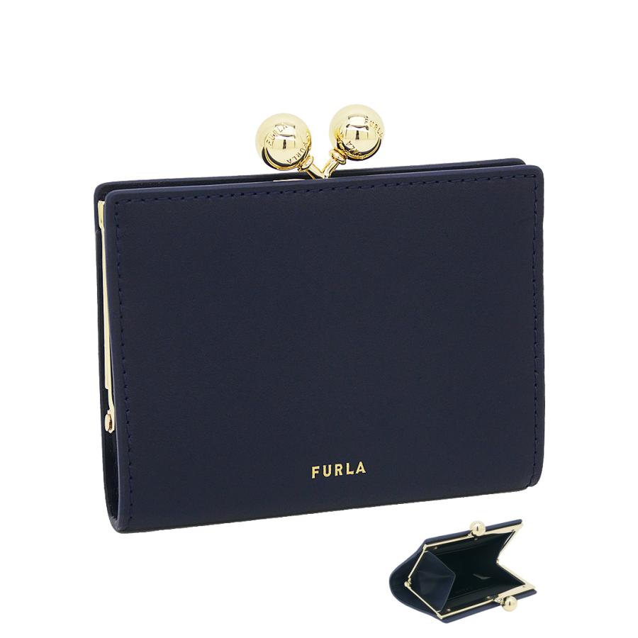 【2025年秋冬 新作】 フルラ Furla Dots ケース M BLU REALE ダークブルー WP00557_BX3104_1007_4533S ドッツ がま口 小銭入れ ケース レディース 【新品 新作 未使用 正規品】 FURLA（フルラ） Furla Dots コインケース M BLU REALE ダークブルー