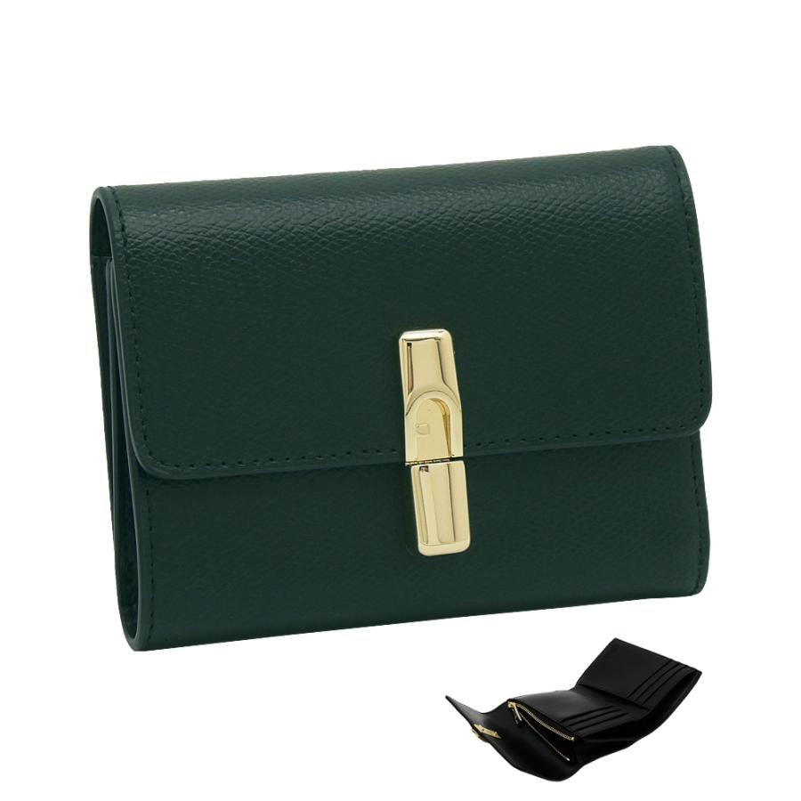 FURLA（フルラ） FURLA Iride コンパクト財布 S DEEP GREEN+NERO int