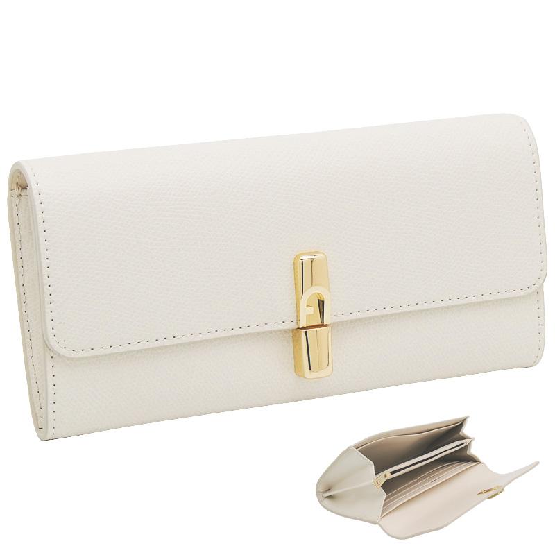 ✨極美品✨フルラ FURLAホワイト本革フラップ長財布ターンロックゴールド金具✧ FURLA（フルラ） Furla Iride 長財布 XL PANNA ホワイト