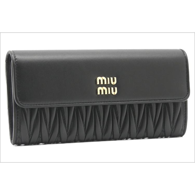miu miu（ミュウミュウ） マテラッセレザー 財布 ブラック