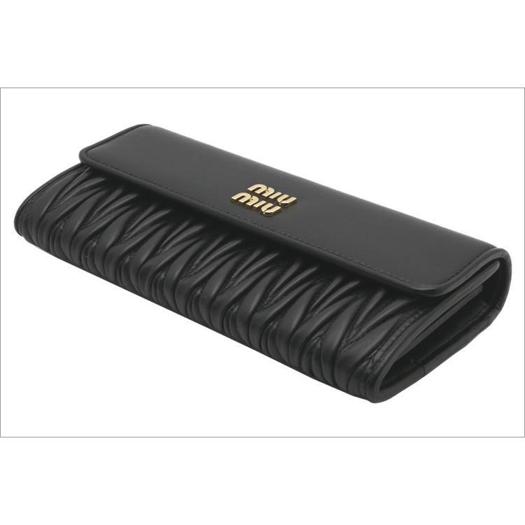 miu ミュウミュウ MIU マテラッセレザー 財布 ブラック