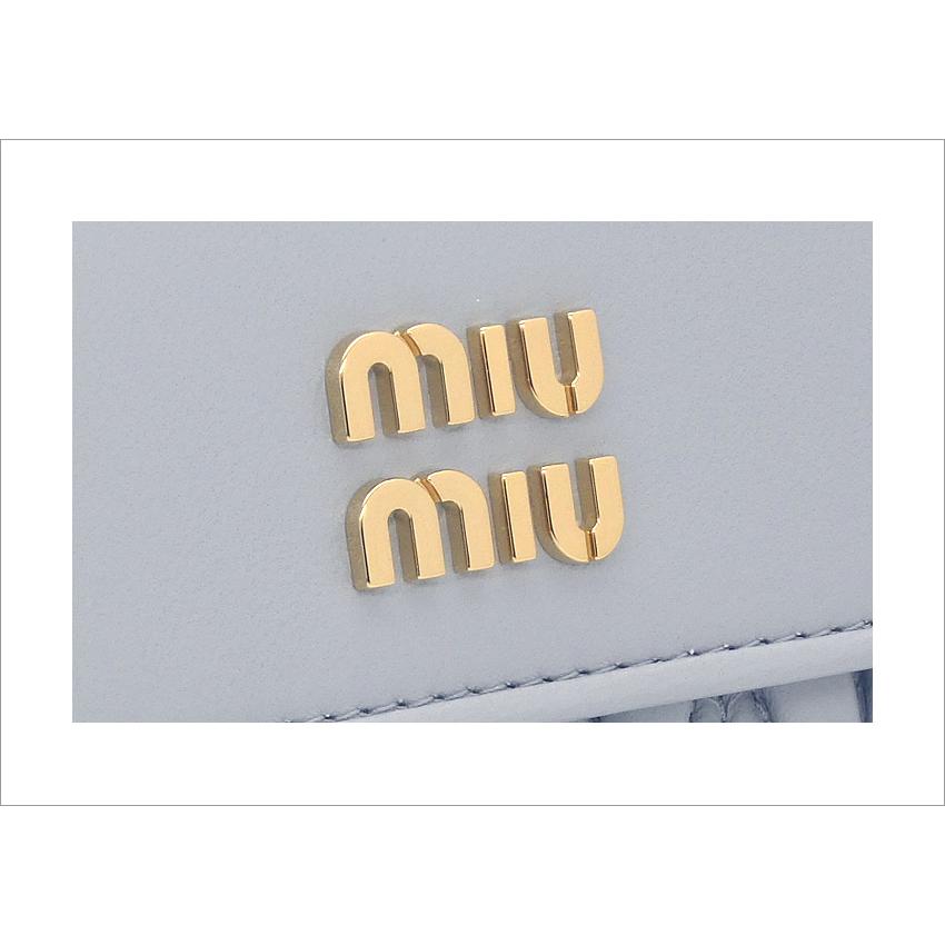 ミュウミュウ MIUMIU  マテラッセレザー 財布 5ML002_2FPP_F0591 MATELASSE'MIU FIORDALISO コーンフラワーブルー miumiu ナッパレザー(羊革)3つ折り財布｜sorfege｜05