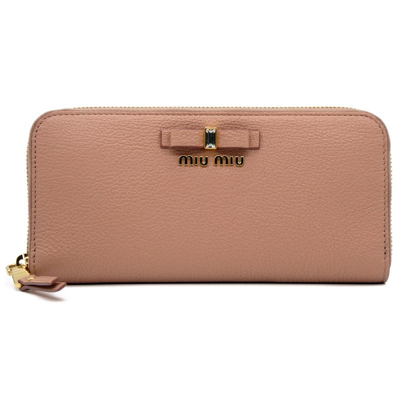 miu miu（ミュウミュウ） マドラスレザー 財布 ジップアラウンド