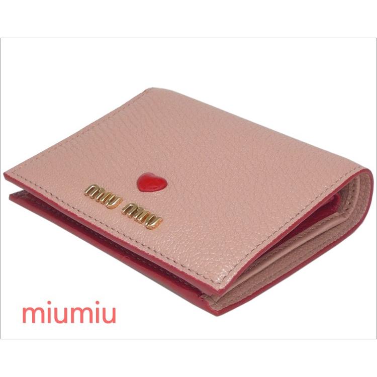 miu ミュウミュウ 二つ折 財布 マドラス レザー ハート MIU miu ミュウミュウ 二つ折 財布 マドラス レザー ハート MIU