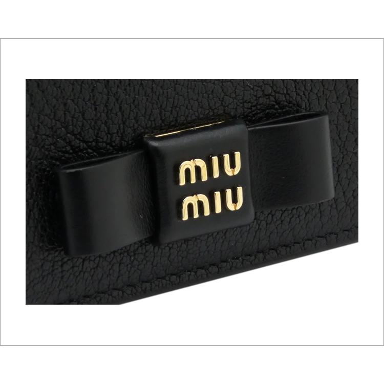 ミュウミュウ MIUMIU マドラスフィオッコ レザー財布 5MV204_2CKV_F0002 MADRAS FIOCCO NERO ブラック miumiu 二つ折り 財布 レディース｜sorfege｜05